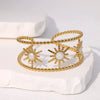 Simple Cold Style Geometric Love Flower French Gold Plated Stainless Steel Bracelet For Women