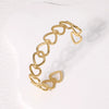 Simple Cold Style Geometric Love Flower French Gold Plated Stainless Steel Bracelet For Women