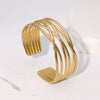 Simple Cold Style Geometric Love Flower French Gold Plated Stainless Steel Bracelet For Women