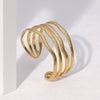 Simple Cold Style Geometric Love Flower French Gold Plated Stainless Steel Bracelet For Women