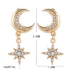 Simple Cold Style Long Earrings Alloy With Star Pattern And Diamond Treatment Process