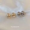 Simple Cold Style Niche High End Sense Women's Ear Studs With Real Gold Electroplated Silver Needles And Geometric Styling