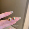 Simple Cold Style Niche High End Sense Women's Ear Studs With Real Gold Electroplated Silver Needles And Geometric Styling
