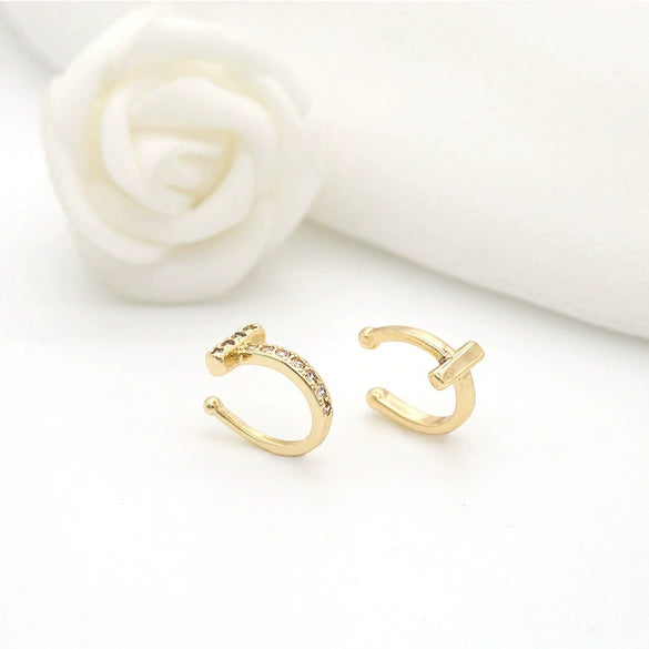 Simple Cold Style Ushaped Copper Ear Clip Earrings Without Ear Holes Electroplated