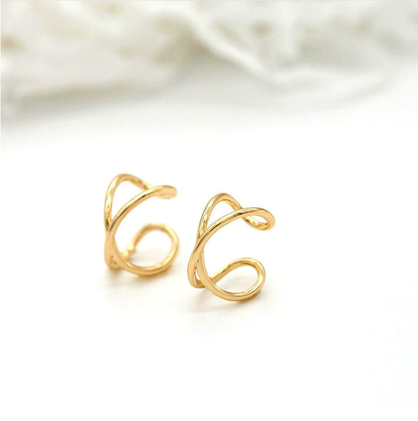 Simple Cold Style Ushaped Copper Ear Clip Earrings Without Ear Holes Electroplated