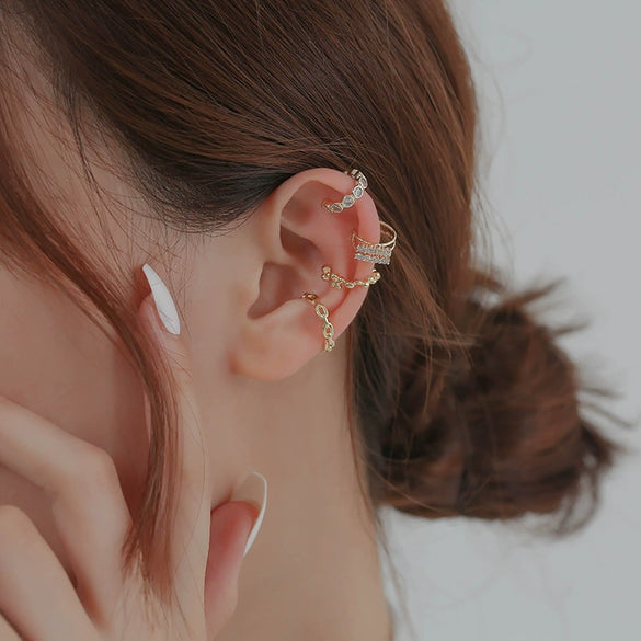 Simple Cold Style Ushaped Copper Ear Clip Earrings Without Ear Holes Electroplated