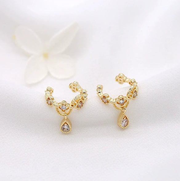 Simple Cold Style Ushaped Copper Ear Clip Earrings Without Ear Holes Electroplated