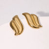 Simple Cold Wind Wings Geometric Stainless Steel Electroplated Earrings For Women