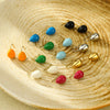Simple Color Oil Dripping Bean Titanium Steel Electroplated Earrings Fashionable Light Luxury Nonfading