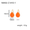 Simple Color Oil Dripping Bean Titanium Steel Electroplated Earrings Fashionable Light Luxury Nonfading
