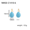 Simple Color Oil Dripping Bean Titanium Steel Electroplated Earrings Fashionable Light Luxury Nonfading