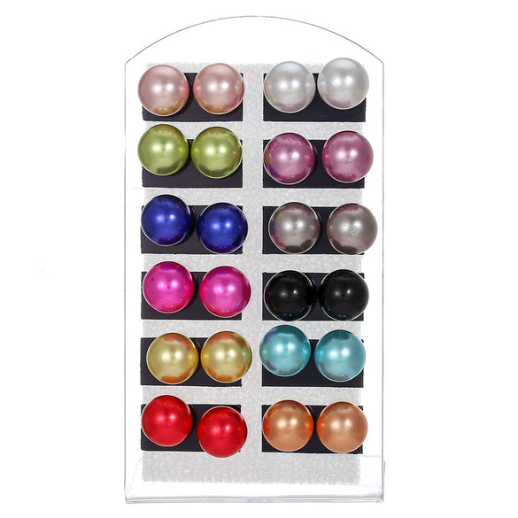 Simple Colorful Imitation Pearl Handmade Geometric Women's Earrings