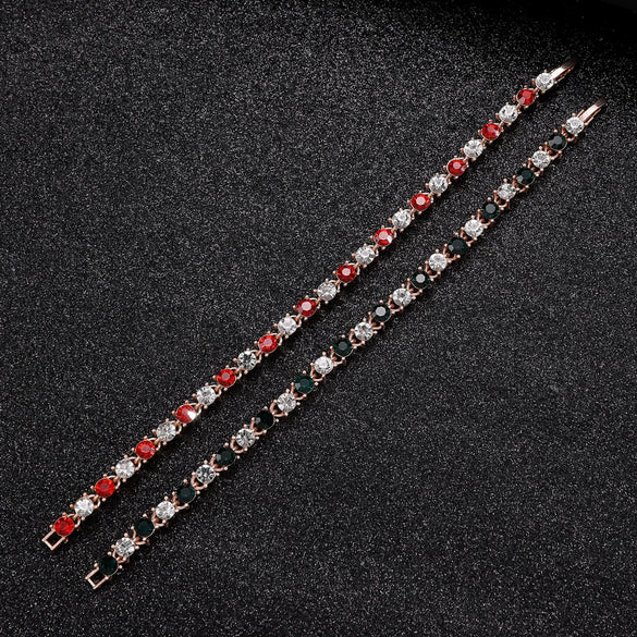 Simple Colorful Zircon Women's Bracelet Alloy Electroplating Light Luxury Allmatch Highend Accessory