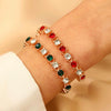 Simple Colorful Zircon Women's Bracelet Alloy Electroplating Light Luxury Allmatch Highend Accessory