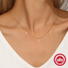 Simple Commute S925 Sterling Silver Adjustable Round Zircon Pendant Drape Necklace And Bracelet With Geometric Pattern And Electroplating Treatment For Women