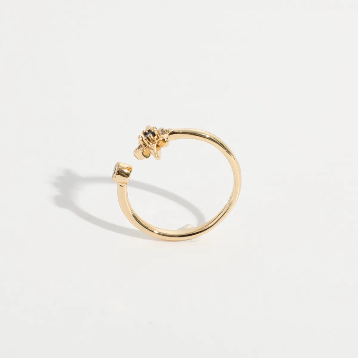 Simple Constellation Shape Copper Plated 14k Real Gold Open Ring