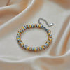 Simple Contrast Color Titanium Steel Circle Beaded Woven Retro Personality All Match Women's Bracelet With Electroplating