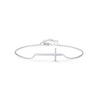 Simple Cross S925 Sterling Silver Bracelet For Women With Mirror Design And Geometric Styling Electroplated