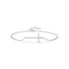 Simple Cross S925 Sterling Silver Bracelet For Women With Mirror Design And Geometric Styling Electroplated