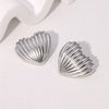 Simple Cute Sweet Love Heart Stainless Steel Electroplated Earrings For Women