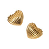 Simple Cute Sweet Love Heart Stainless Steel Electroplated Earrings For Women