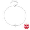 Simple Daily Wearable Women's S925 Sterling Silver Octagonal Star Geometric Bracelet With Electroplating