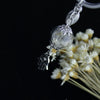 Simple Dandelion Seed Glass Drifting Bottle Hanging Letter Keychain With Dried Flowers