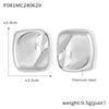 Simple Design Glow Surface Bump Square Titanium Steel Earrings With 18K Gold Plated Electroplating And Geometric Pattern