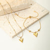 Simple Design Love Necklace With Globoid Heart Pendant For Ladies Made Of Stainless Steel And Titanium Steel With Pvdp Furnace Real Gold Treatment