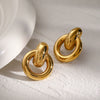 Simple Design Stainless Steel Earrings For Women With Electroplating Treatment