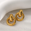 Simple Design Stainless Steel Earrings For Women With Electroplating Treatment