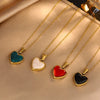 Simple Design Stainless Steel Heart Pendant Necklace For Women With Electroplating Treatment And Ochain