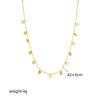 Simple Diamond Eye Geometric Titanium Steel Necklace For Women With Electroplating Design