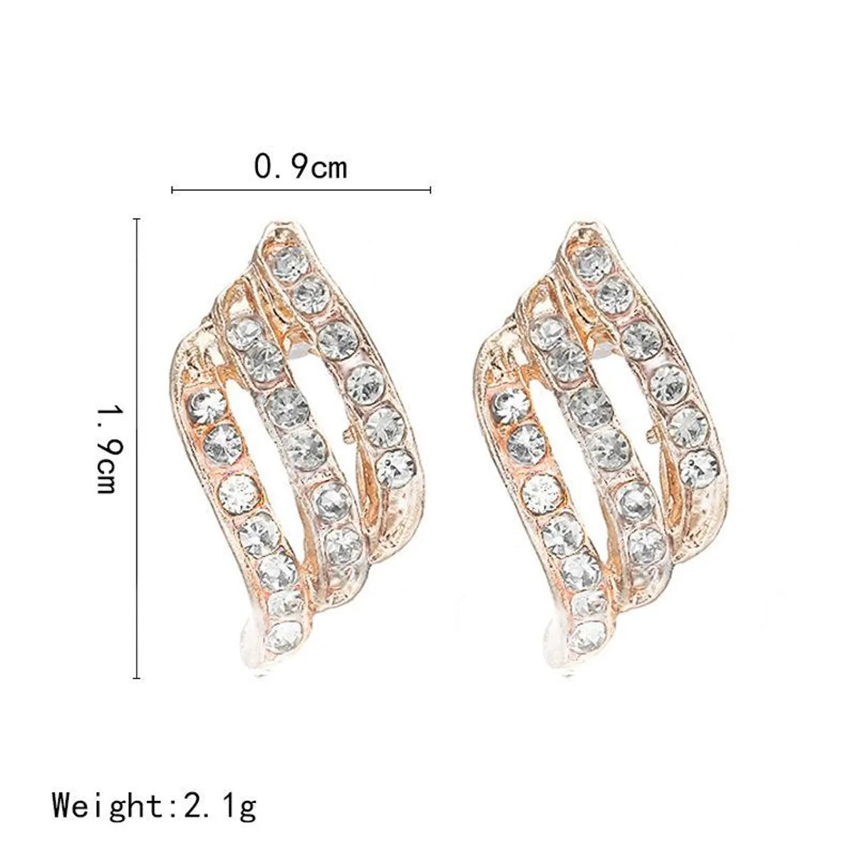 Simple Rhinestone Stud Earrings Nhpf147218