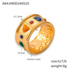 Simple Distinctive Love Design Sense Wide Face Ring In Titanium Steel With Gold Plated Electroplating And Geometric Style
