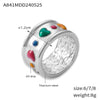 Simple Distinctive Love Design Sense Wide Face Ring In Titanium Steel With Gold Plated Electroplating And Geometric Style