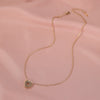 Simple Double Heart Pendant O Chain Necklace For Women Alloy With Electroplating All Match Full Diamond Hollow Crystal Design
