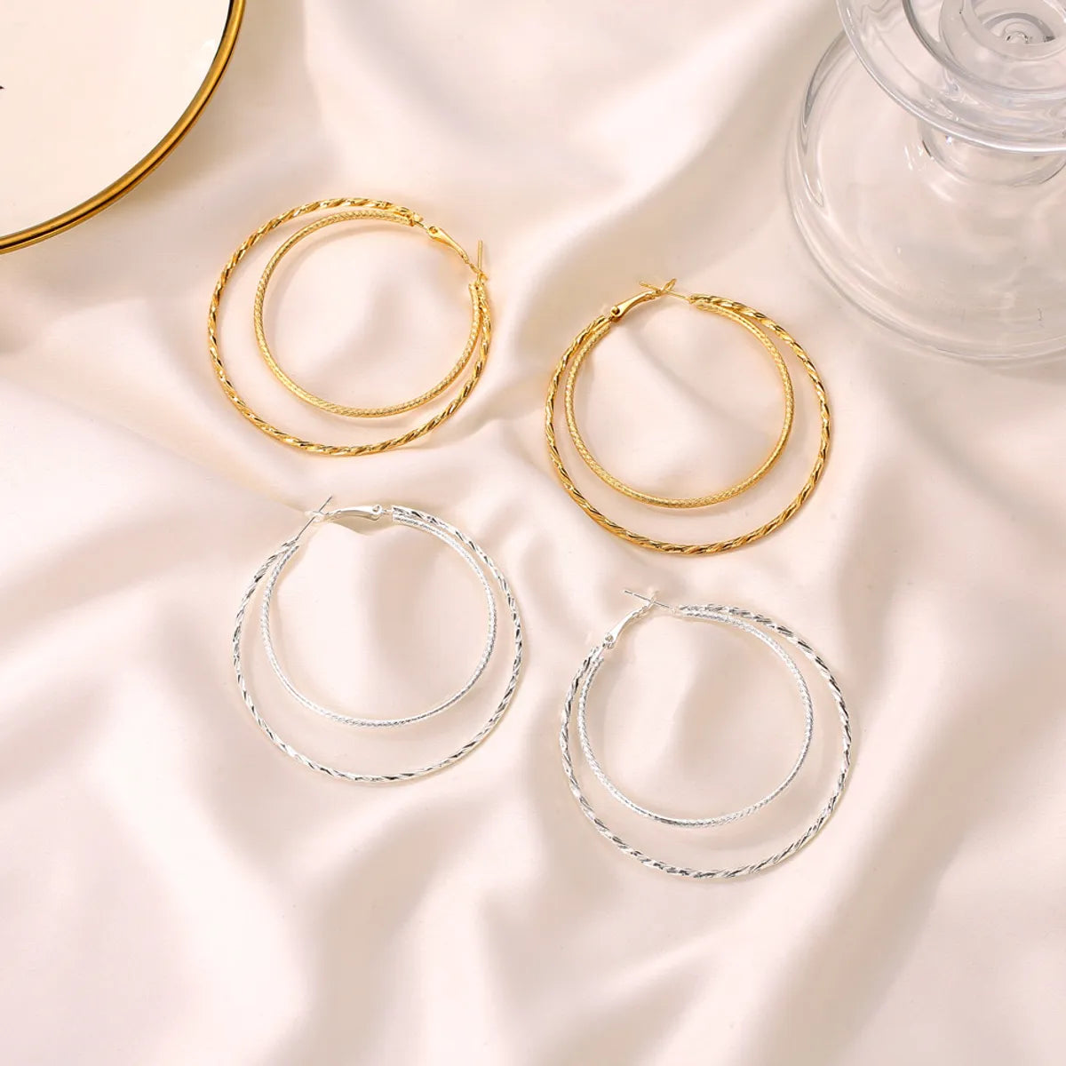 Simple  Double-layer Big Circle Earrings