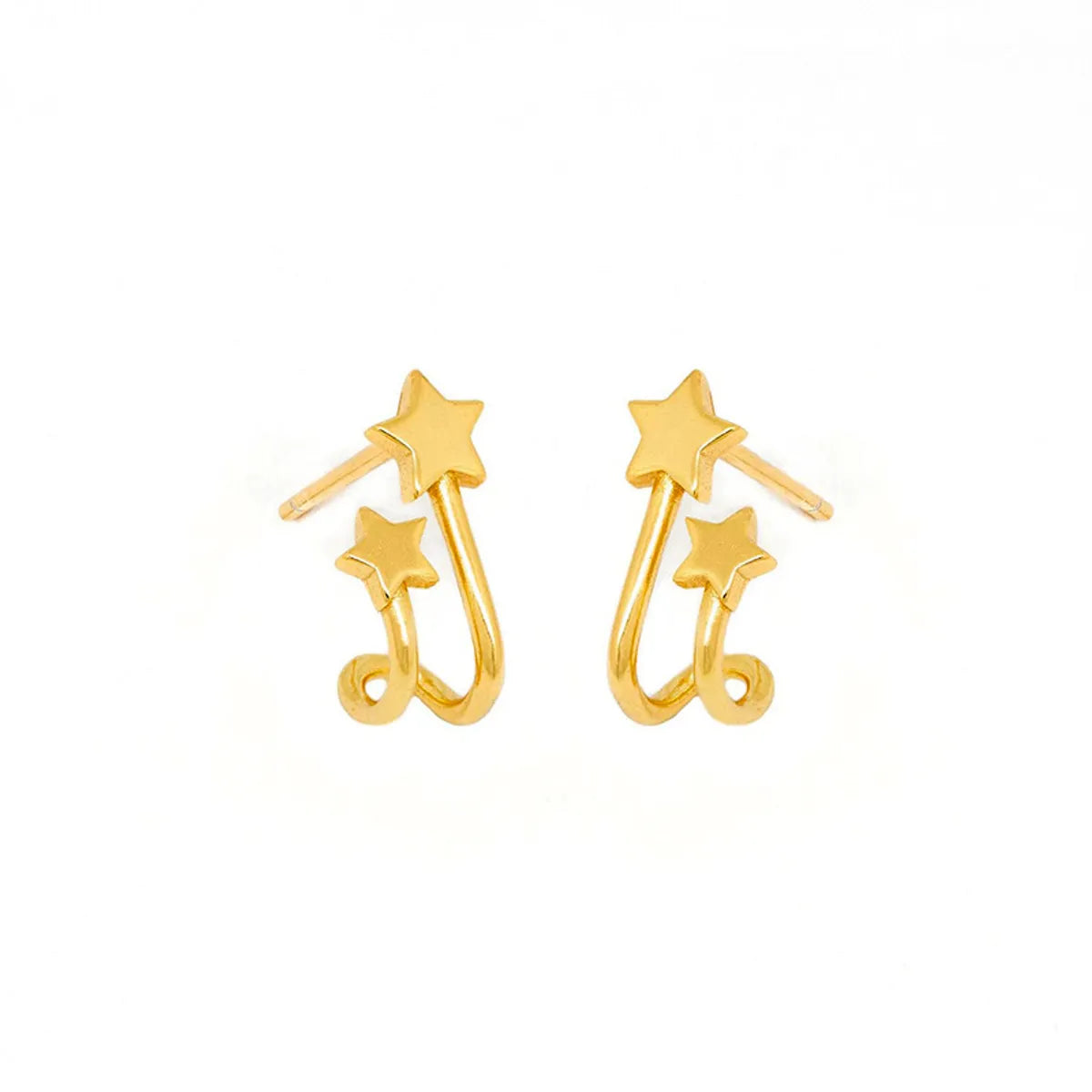 Simple Double-layer Star Earrings Fashion Exquisite Five-pointed Star Earrings Ear Jewelry