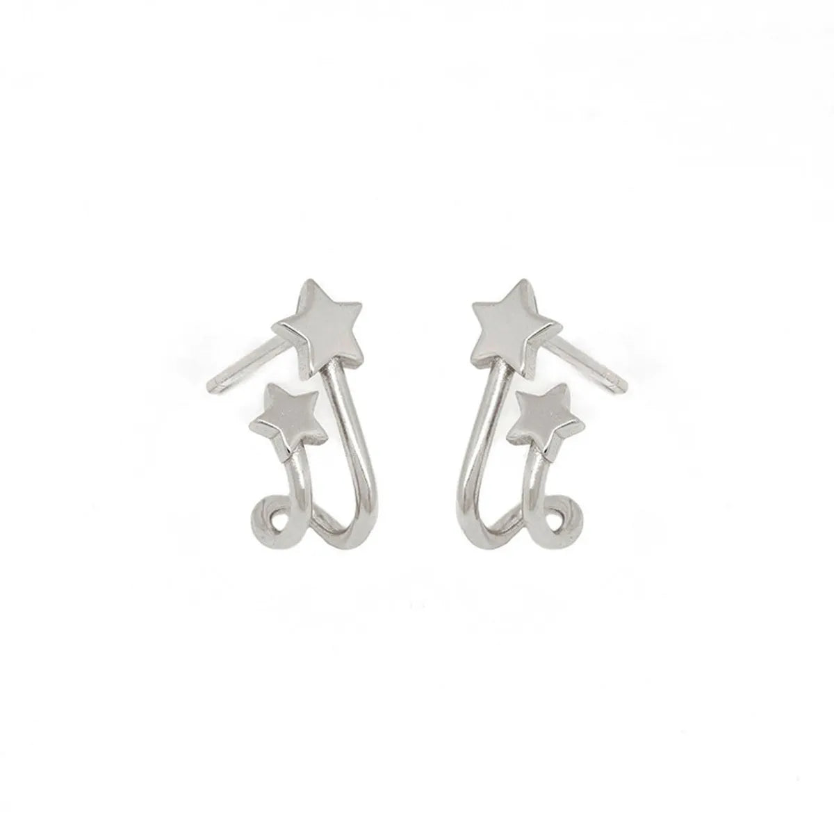 Simple Double-layer Star Earrings Fashion Exquisite Five-pointed Star Earrings Ear Jewelry