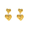 Simple Doublelayer Love Earrings 316L Stainless Steel Electroplated Peach Heart Women's