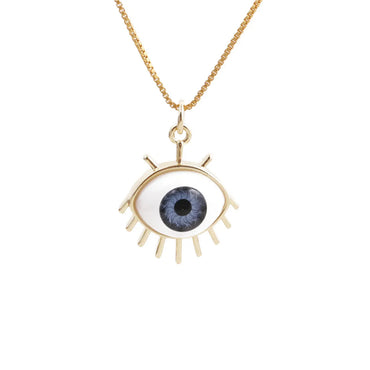 Simple Dripping Evil Eye Pendant Copper Zircon Necklace Wholesale