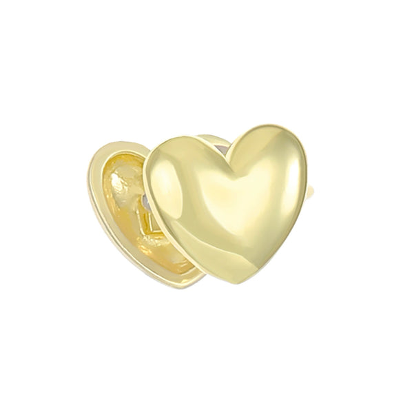 Simple Ear Free Love Ear Clip Heart Shaped Alloy Earrings For Women With Electroplating Design