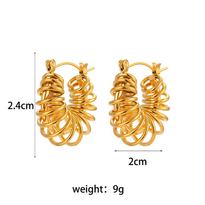 Simple Style Geometric Plating 304 Stainless Steel No Inlaid 18K Gold Plated Earrings