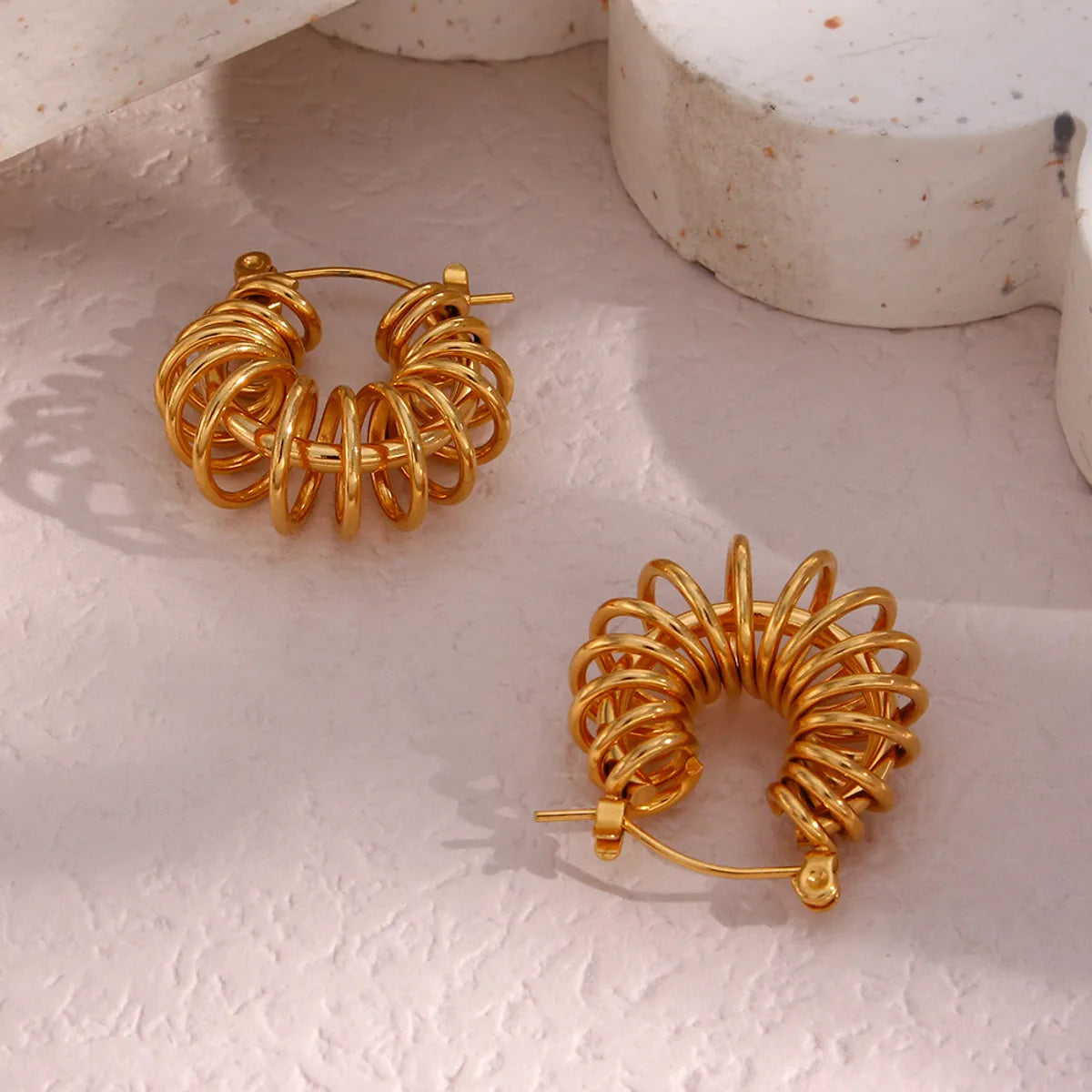 Simple Style Geometric Plating 304 Stainless Steel No Inlaid 18K Gold Plated Earrings