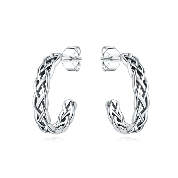 Simple Earrings 925 Sterling Silver Heart Shape Gold Plated