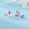 Simple Earrings 925 Sterling Silver Heart Shape Gold Plated