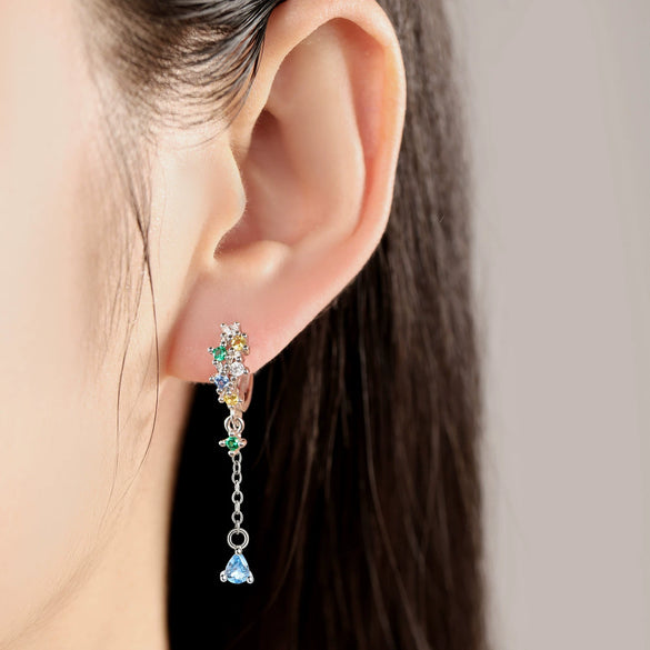 Simple Earrings 925 Sterling Silver Heart Shape Gold Plated