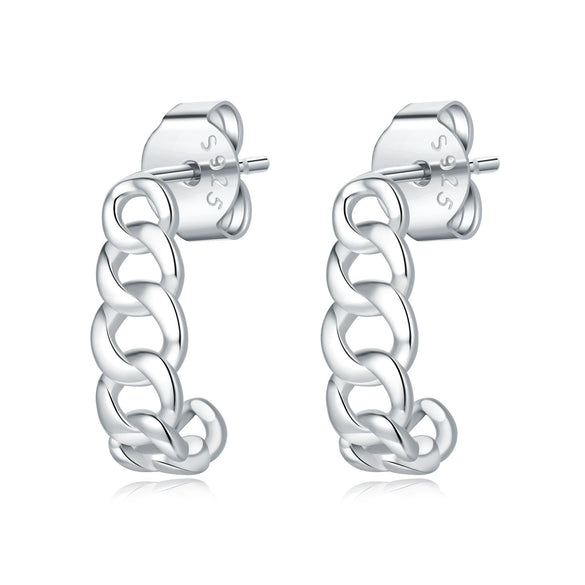 Simple Earrings 925 Sterling Silver Heart Shape Gold Plated
