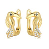 Simple Earrings 925 Sterling Silver Heart Shape Gold Plated